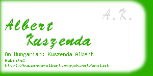 albert kuszenda business card